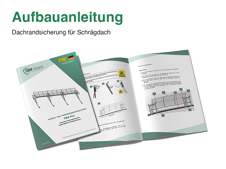 Aufbau und Verwendungsanleitung Schrägdachsicherung