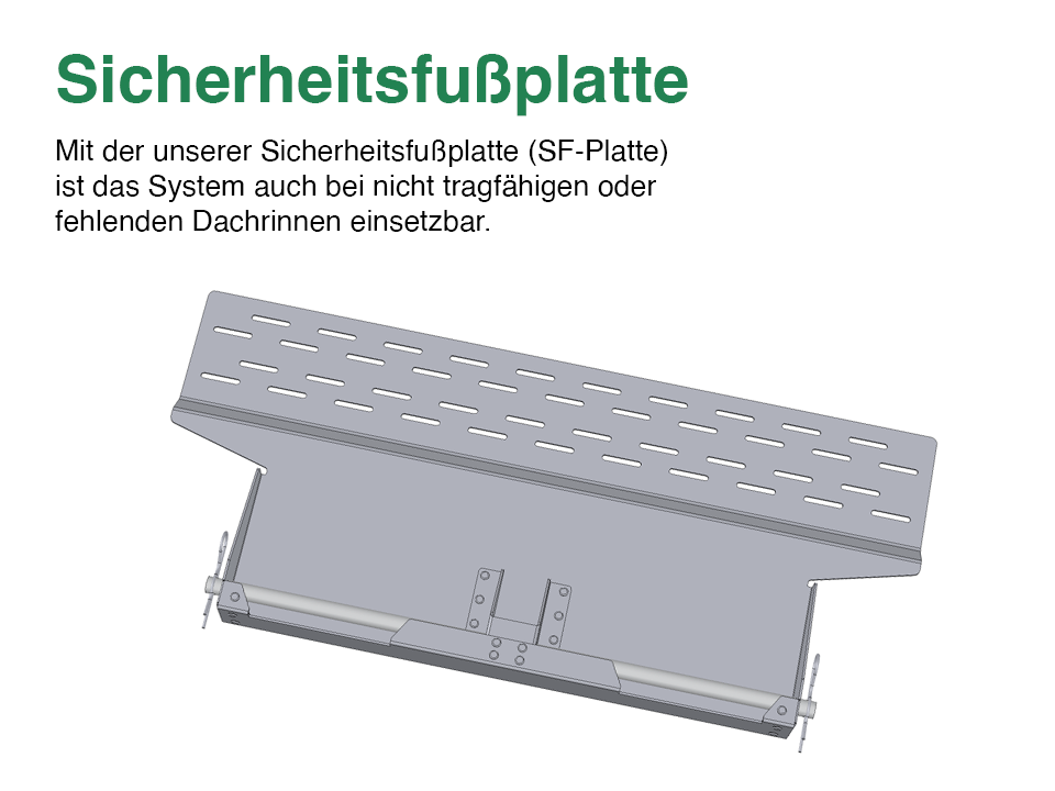 Sicherheitsfußplatte - TDS Pro Dachrandsicherung für Schrägdach